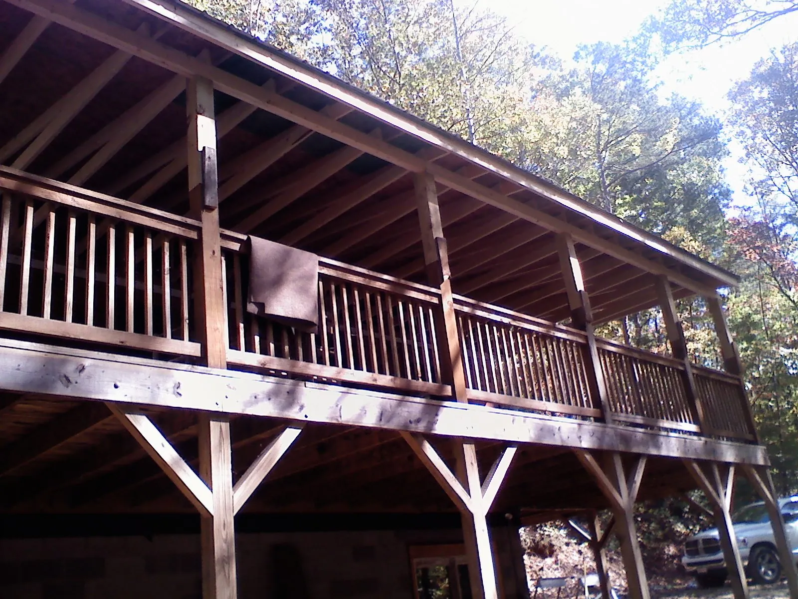 Timber framing under a new elevated porch and deck — Roof Leak Repair in Southgate by Roofing Brothers